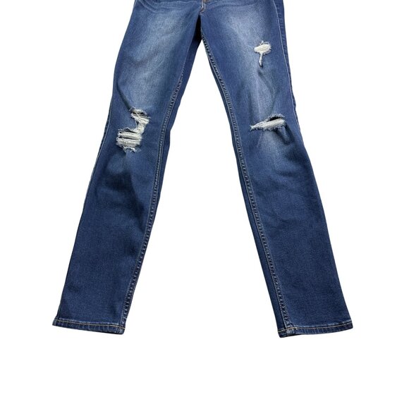 Hollister Juniors High-Rise Super Skinny Jeans Size 5 Distressed Destroyed Denim - Picture 3 of 5